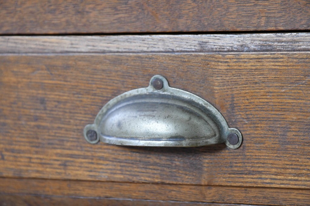 和製アンティーク　上手物!!　栓材　上置き棚付き　引き出し6杯のカウンターデスク　(R-087382)