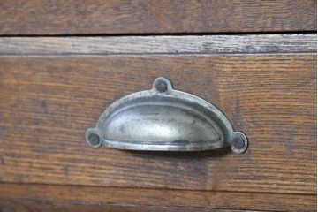 和製アンティーク　上手物!!　栓材　上置き棚付き　引き出し6杯のカウンターデスク　(R-087382)