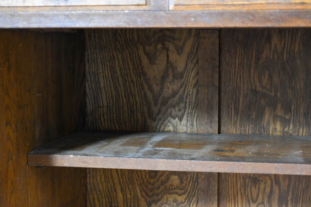 和製アンティーク　上手物!!　栓材　上置き棚付き　引き出し6杯のカウンターデスク　(R-087382)