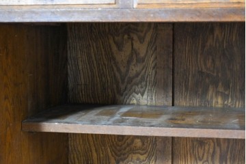 和製アンティーク　上手物!!　栓材　上置き棚付き　引き出し6杯のカウンターデスク　(R-087382)