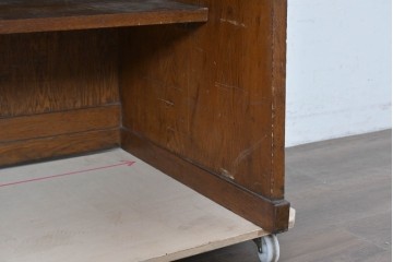 和製アンティーク　上手物!!　栓材　上置き棚付き　引き出し6杯のカウンターデスク　(R-087382)