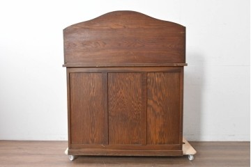 和製アンティーク　上手物!!　栓材　上置き棚付き　引き出し6杯のカウンターデスク　(R-087382)