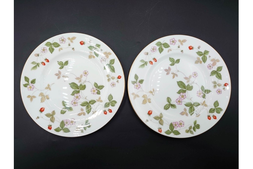 イギリス　WEDGWOOD(ウェッジウッド)　直径約18cm　ワイルドストロベリーシリーズのプレート6枚セット　(R-087384)