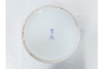 深川製磁　染錦　高さ約32cm　木蓮孔雀が印象的な花瓶　(R-087387)