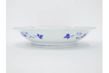 深川製磁　陶彩作　染錦　紫陽花金ミルの飾鉢　共箱付き　(R-087388)