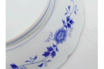 深川製磁　陶彩作　染錦　紫陽花金ミルの飾鉢　共箱付き　(R-087388)