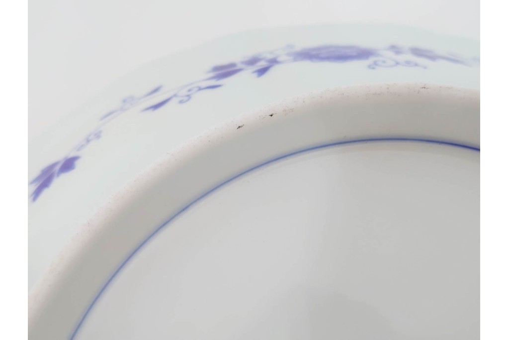 深川製磁　陶彩作　染錦　紫陽花金ミルの飾鉢　共箱付き　(R-087388)