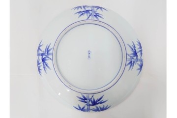 深川製磁　伝統工芸士 村島昭文作　竹林鴛鴦絵の大鉢　共箱付き　(R-087390)