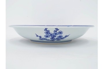 源右衛門窯　有田焼　染付枝梅文の大皿　共箱付き　(R-087391)