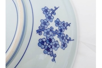 源右衛門窯　有田焼　染付枝梅文の大皿　共箱付き　(R-087391)