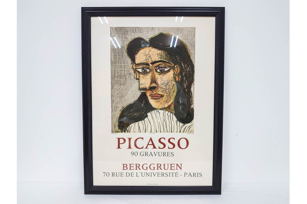 真作　パブロ・ピカソ　「ドラ・マールの肖像」　人物画のリトグラフポスター　外箱付き　(R-087393)