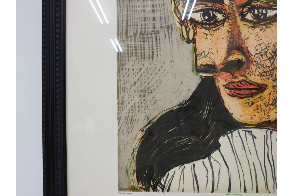 真作　パブロ・ピカソ　「ドラ・マールの肖像」　人物画のリトグラフポスター　外箱付き　(R-087393)