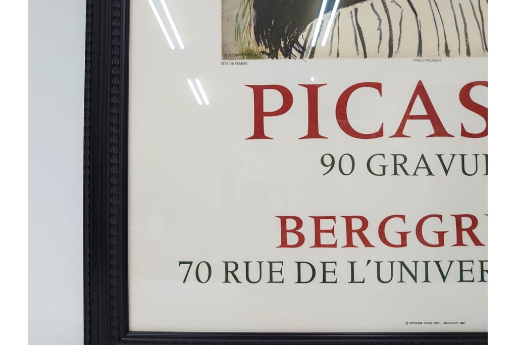 真作　パブロ・ピカソ　「ドラ・マールの肖像」　人物画のリトグラフポスター　外箱付き　(R-087393)