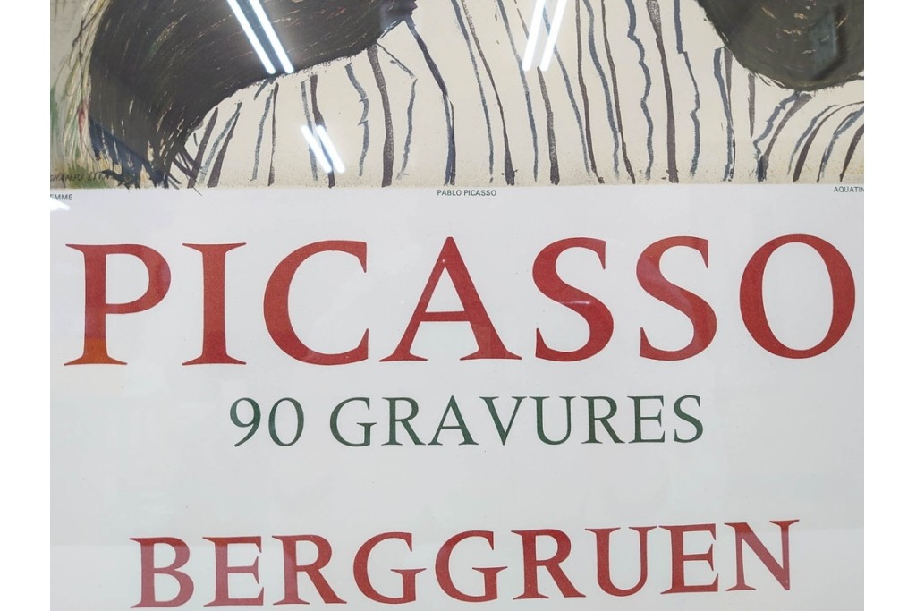 真作　パブロ・ピカソ　「ドラ・マールの肖像」　人物画のリトグラフポスター　外箱付き　(R-087393)