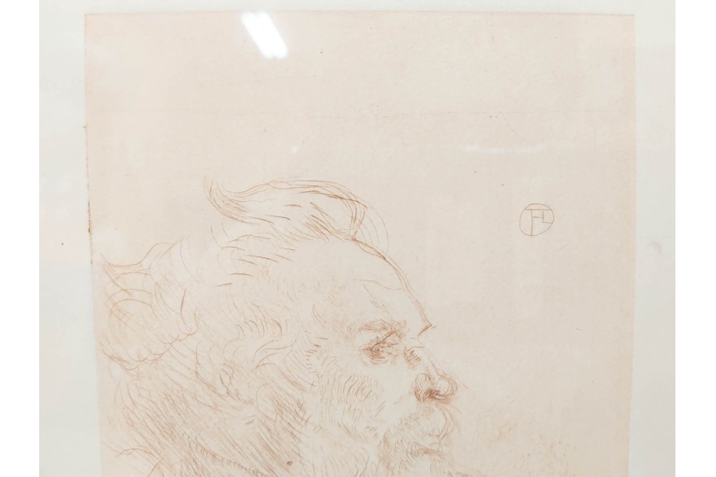 真作　アンリ・ド・トゥールーズ=ロートレック　ドライポイント(銅版画)　「シャルル・モーラン」　外箱付き　(R-087394)