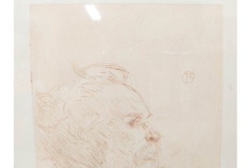 真作　アンリ・ド・トゥールーズ=ロートレック　ドライポイント(銅版画)　「シャルル・モーラン」　外箱付き　(R-087394)