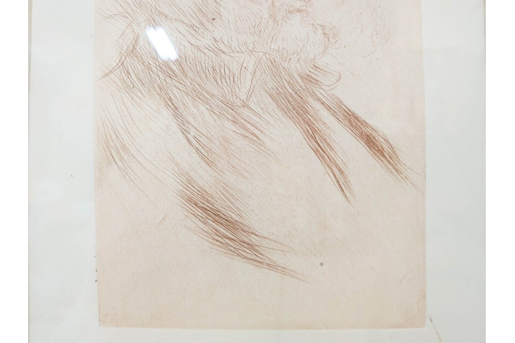 真作　アンリ・ド・トゥールーズ=ロートレック　ドライポイント(銅版画)　「シャルル・モーラン」　外箱付き　(R-087394)