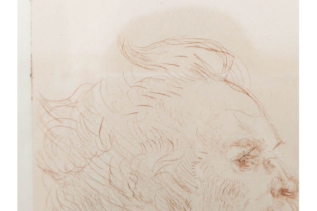 真作　アンリ・ド・トゥールーズ=ロートレック　ドライポイント(銅版画)　「シャルル・モーラン」　外箱付き　(R-087394)