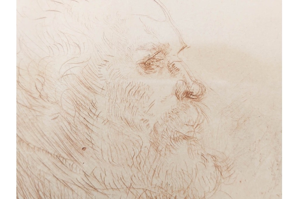 真作　アンリ・ド・トゥールーズ=ロートレック　ドライポイント(銅版画)　「シャルル・モーラン」　外箱付き　(R-087394)