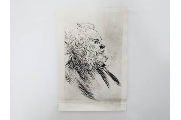 真作　アンリ・ド・トゥールーズ=ロートレック　ドライポイント(銅版画)　「シャルル・モーラン」　外箱付き　(R-087394)