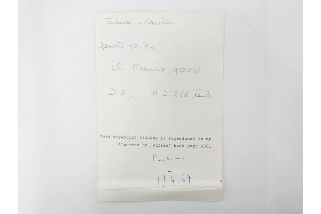 真作　アンリ・ド・トゥールーズ=ロートレック　ドライポイント(銅版画)　「シャルル・モーラン」　外箱付き　(R-087394)