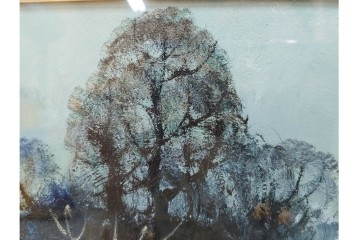 真作　塗師祥一郎作　油彩　F6号　「雪後の川」　雪景色を描いた絵画　外箱付き　(R-087395)