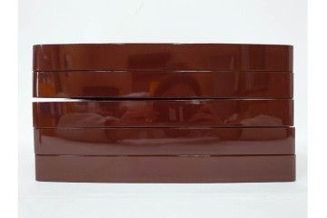 大正から昭和初期　輪島塗　在銘　松喰鶴文の蒔絵が上品な四方盆5点セット　(R-087399)