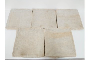 大正から昭和初期　輪島塗　在銘　松喰鶴文の蒔絵が上品な四方盆5点セット　(R-087399)