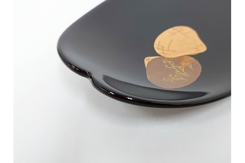 輪島塗　木製　蒔絵が美しい吸物椀(桂月堂)5点・銘々皿(寛山)5点セット　共箱付き　(R-087400)