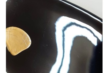 輪島塗　木製　蒔絵が美しい吸物椀(桂月堂)5点・銘々皿(寛山)5点セット　共箱付き　(R-087400)