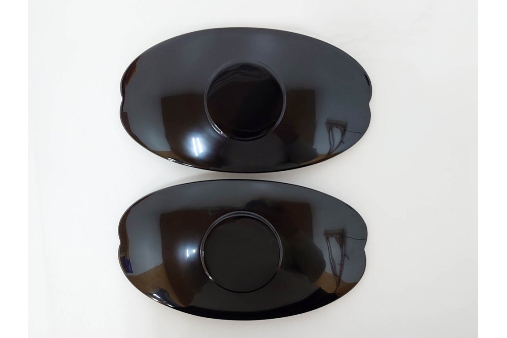 輪島塗　木製　蒔絵が美しい吸物椀(桂月堂)5点・銘々皿(寛山)5点セット　共箱付き　(R-087400)