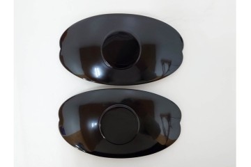 輪島塗　木製　蒔絵が美しい吸物椀(桂月堂)5点・銘々皿(寛山)5点セット　共箱付き　(R-087400)