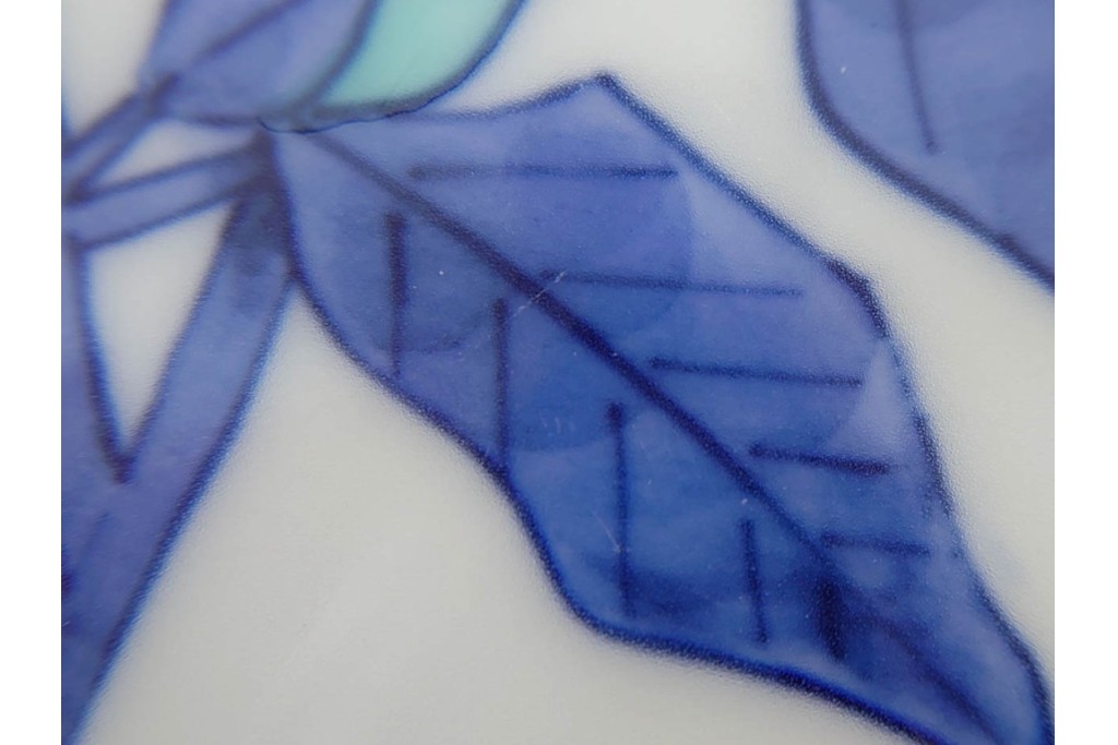 今泉今右衛門　有田焼　5.1寸　錦白粉花絵の銘々皿5点セット　共箱付き　(R-087402)