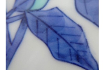 今泉今右衛門　有田焼　5.1寸　錦白粉花絵の銘々皿5点セット　共箱付き　(R-087402)