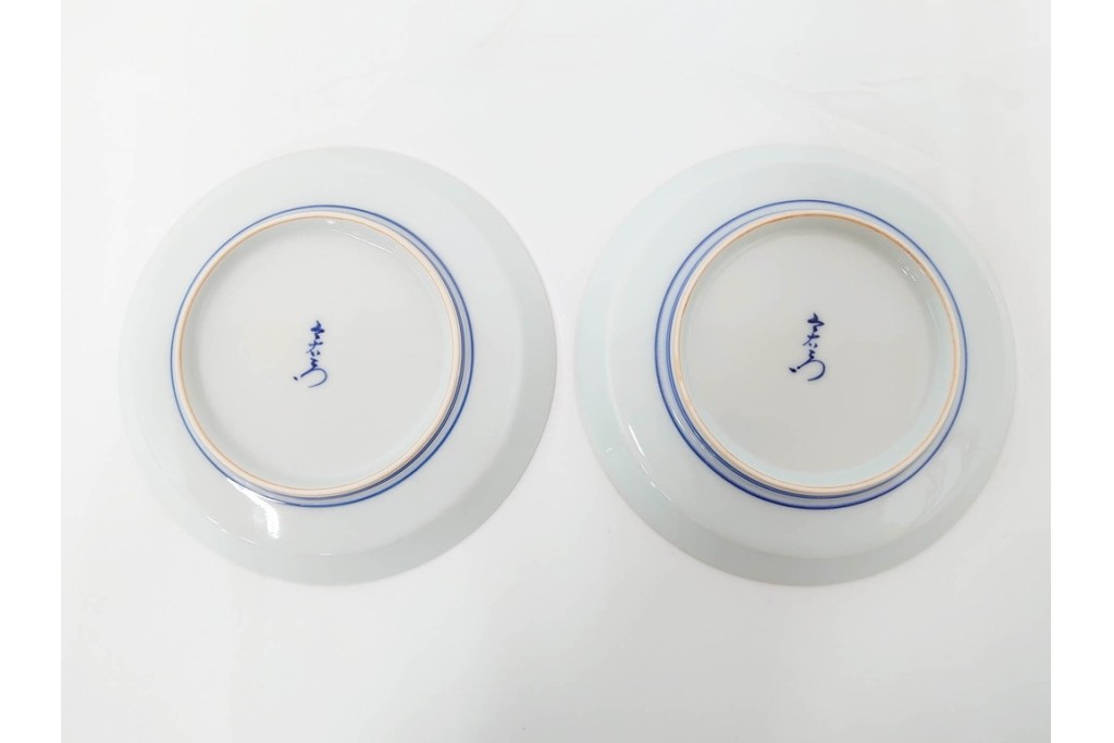 今泉今右衛門　有田焼　5.1寸　錦白粉花絵の銘々皿5点セット　共箱付き　(R-087402)