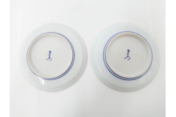 今泉今右衛門　有田焼　5.1寸　錦白粉花絵の銘々皿5点セット　共箱付き　(R-087402)