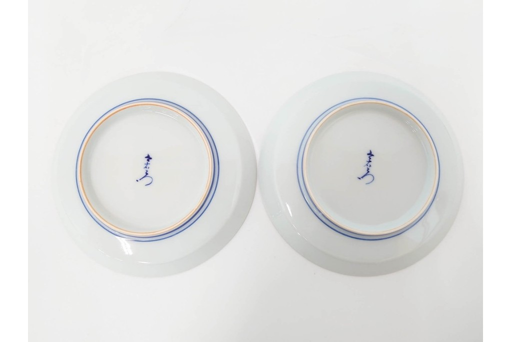 今泉今右衛門　有田焼　5.1寸　錦白粉花絵の銘々皿5点セット　共箱付き　(R-087402)