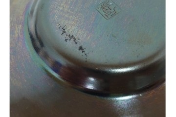 純銅手打の茶托5点/瑞正造　銅製鋲打の茶筒・鎚目模様の托子10点/玉川堂　計15点セット　共箱付き　(R-087403)