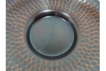 純銅手打の茶托5点/瑞正造　銅製鋲打の茶筒・鎚目模様の托子10点/玉川堂　計15点セット　共箱付き　(R-087403)