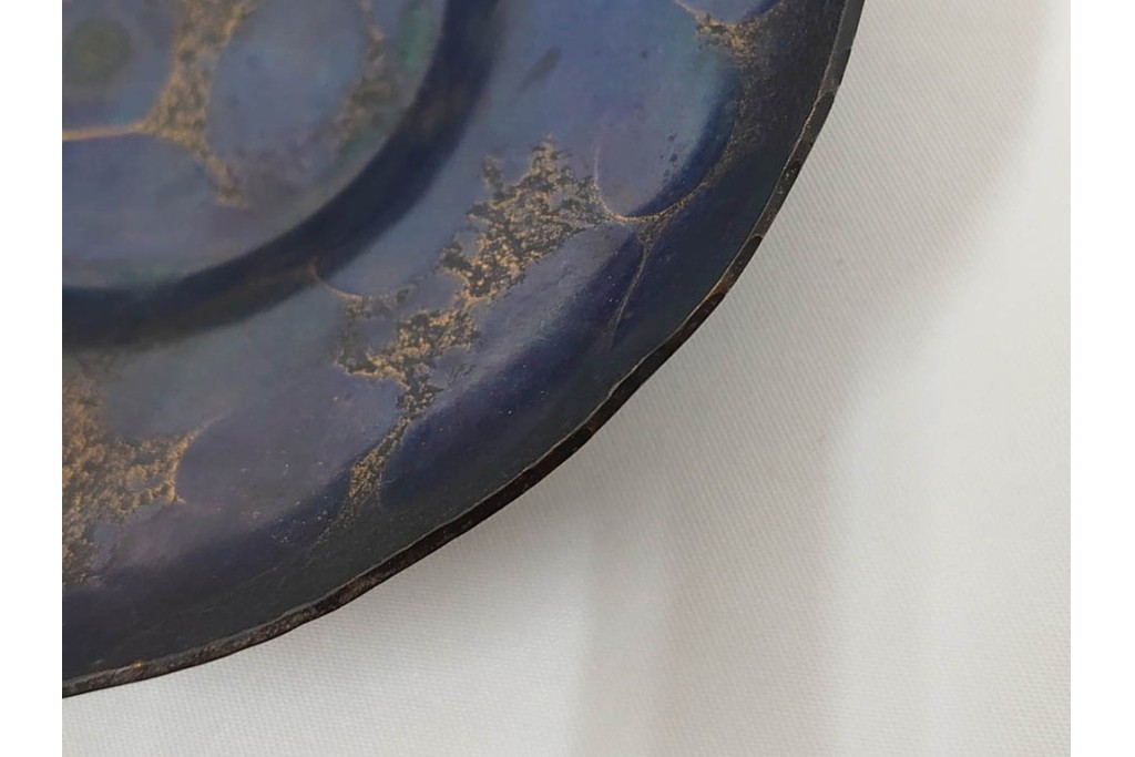 純銅手打の茶托5点/瑞正造　銅製鋲打の茶筒・鎚目模様の托子10点/玉川堂　計15点セット　共箱付き　(R-087403)