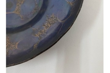 純銅手打の茶托5点/瑞正造　銅製鋲打の茶筒・鎚目模様の托子10点/玉川堂　計15点セット　共箱付き　(R-087403)