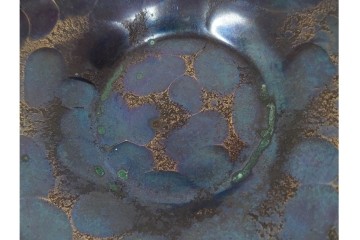 純銅手打の茶托5点/瑞正造　銅製鋲打の茶筒・鎚目模様の托子10点/玉川堂　計15点セット　共箱付き　(R-087403)