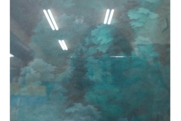 真作　新復刻画　東山魁夷　監修 東山すみ　HC/250　「青い谷」　霧に包まれた深い森と滝が美しいリトグラフ　外箱付き　(R-087404)