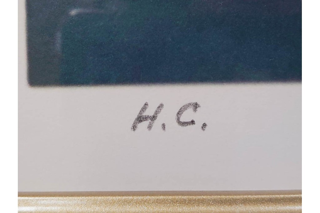 真作　新復刻画　東山魁夷　監修 東山すみ　HC/250　「青い谷」　霧に包まれた深い森と滝が美しいリトグラフ　外箱付き　(R-087404)