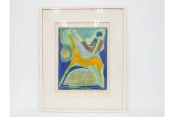 真作　マリノ・マリーニ　エッチング　「Marino from Shakespeare VII」　抽象的な人物と馬を描いた銅版画　外箱付き　(R-087409)