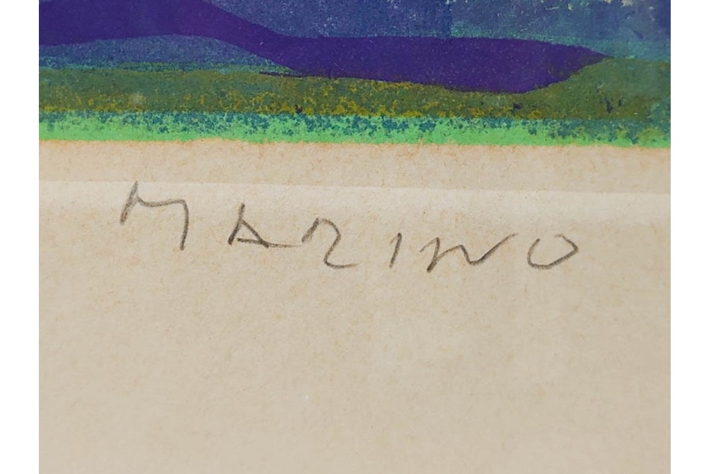 真作　マリノ・マリーニ　エッチング　「Marino from Shakespeare VII」　抽象的な人物と馬を描いた銅版画　外箱付き　(R-087409)