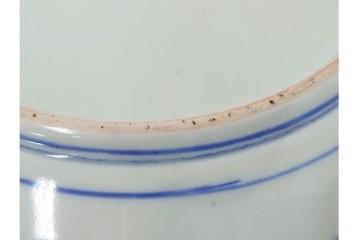 幕末から明治期　伊万里　染付　約31cm　一尺　のびやかな花唐草文が美しい大皿　(R-087410)