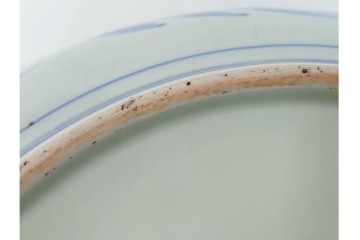 幕末から明治期　伊万里　染付　約31cm　一尺　のびやかな花唐草文が美しい大皿　(R-087410)