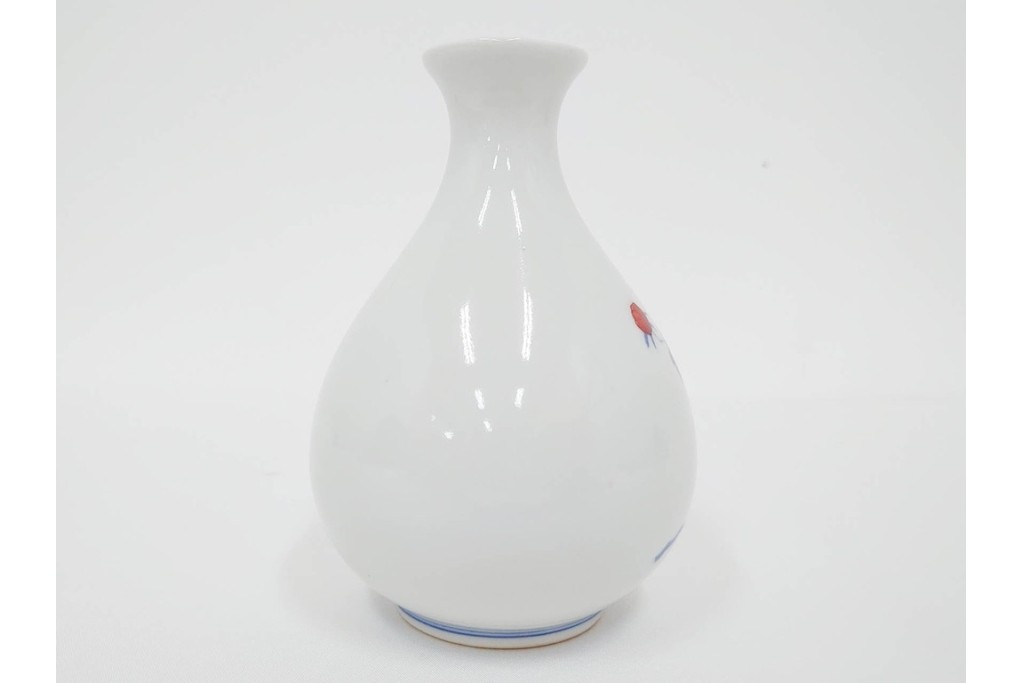 今泉今右衛門　有田焼　錦牡丹絵の花瓶(高さ約13cm)・錦桃画の摘入小鉢6点セット　(R-087411)