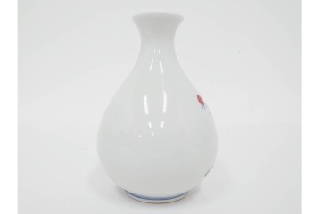 今泉今右衛門　有田焼　錦牡丹絵の花瓶(高さ約13cm)・錦桃画の摘入小鉢6点セット　(R-087411)